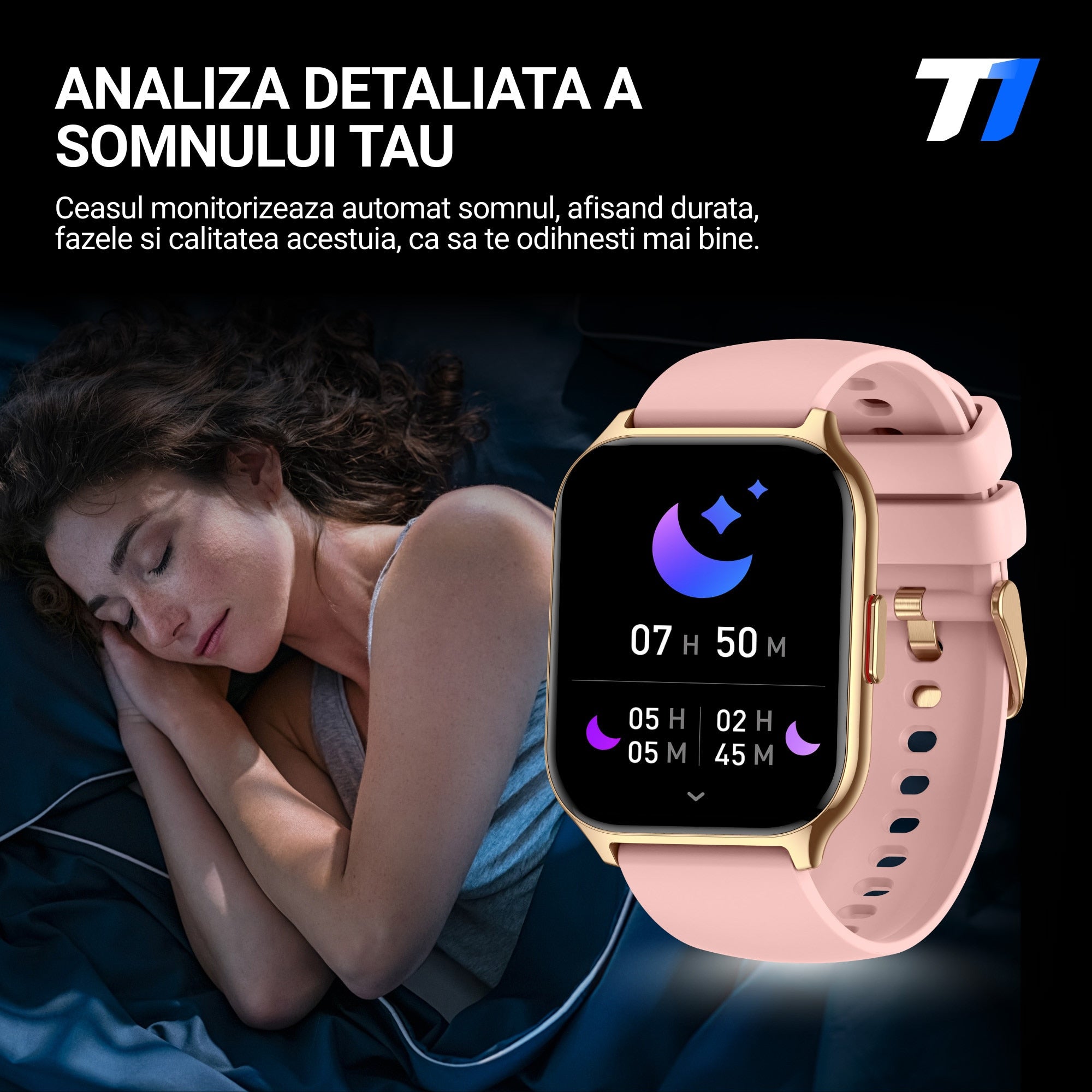 Ceas Smartwatch TechONE Wand Pro, Gold