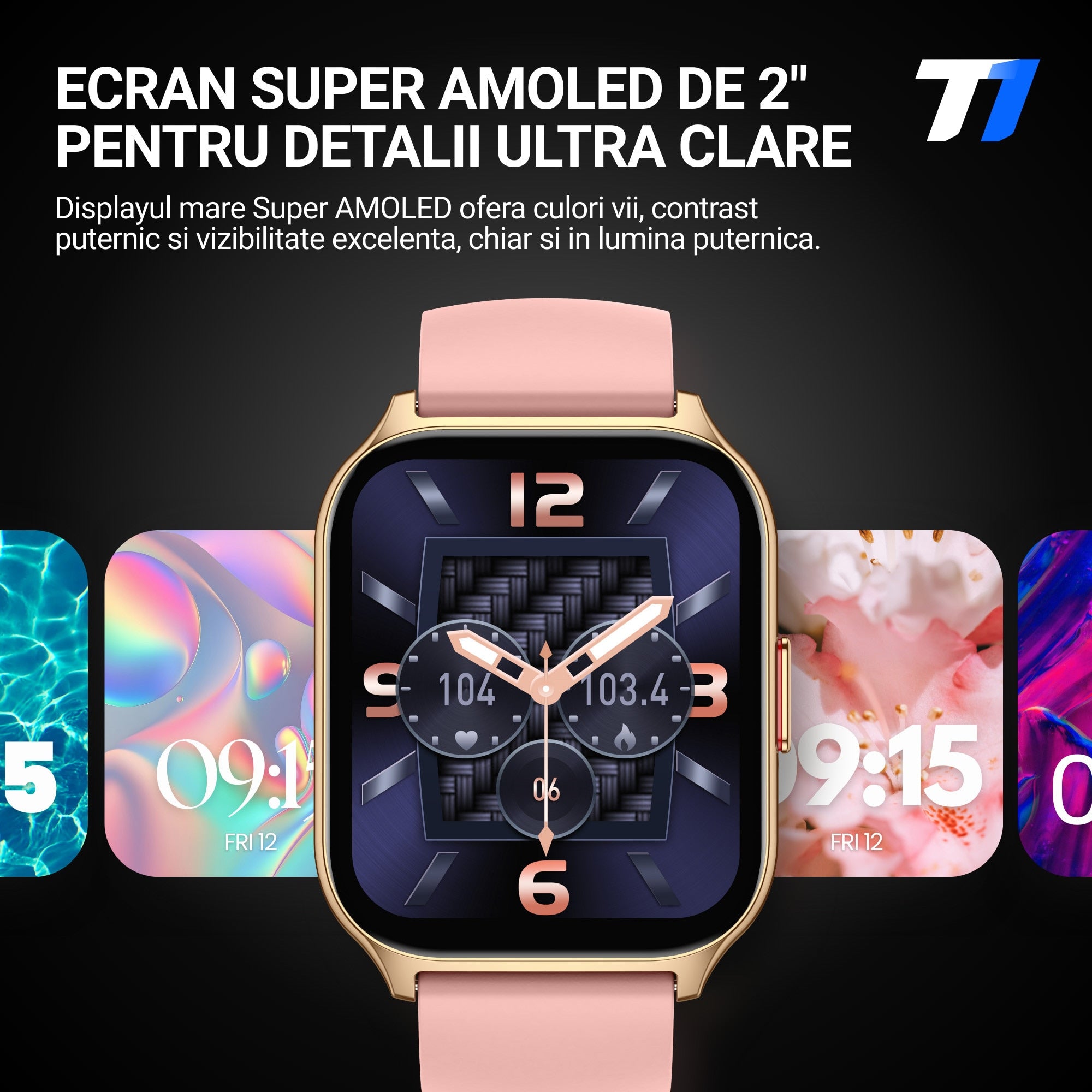 Ceas Smartwatch TechONE Wand Pro, Gold