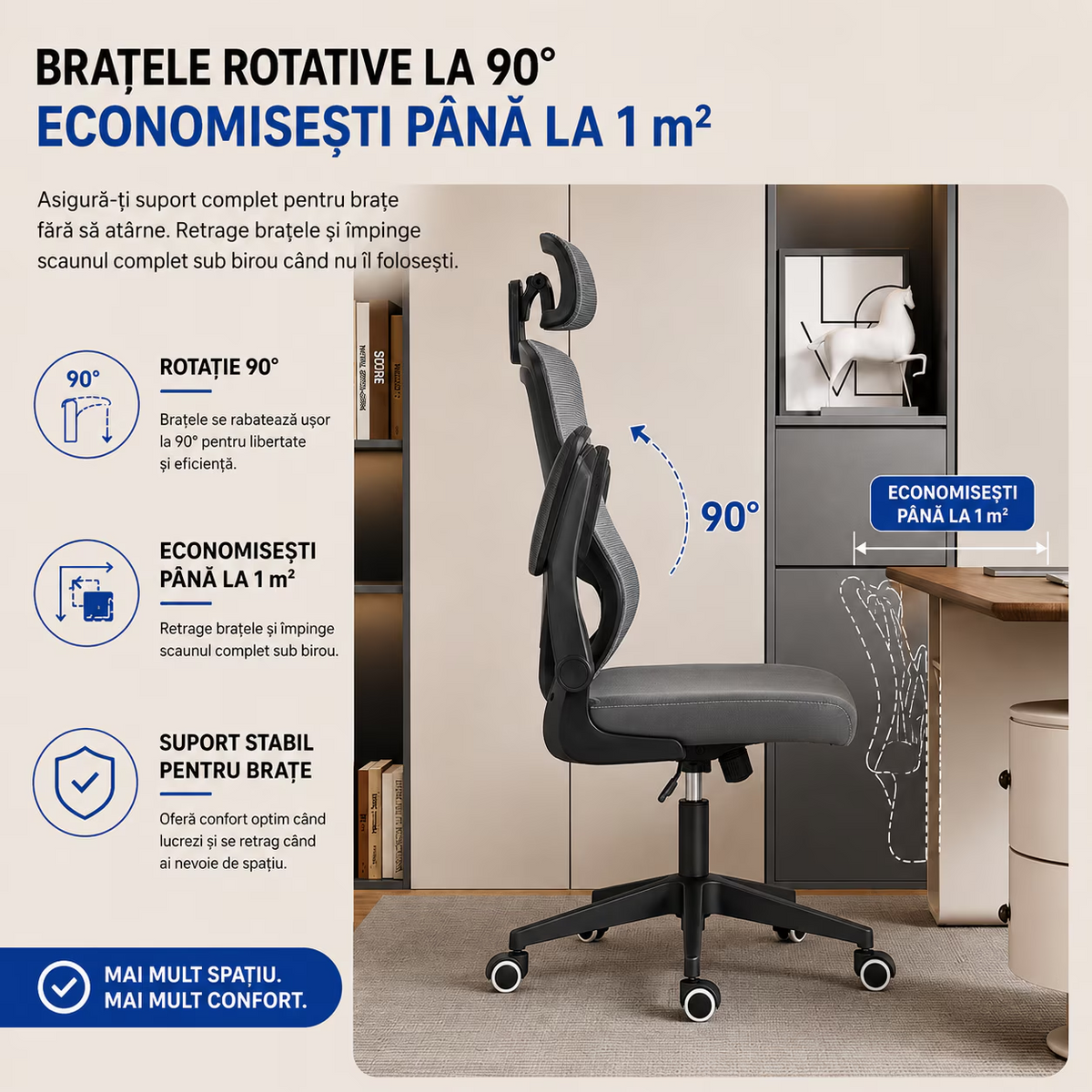 Scaun De Birou Directorial Ergonomic KD Home Ergonex Pro, Gri