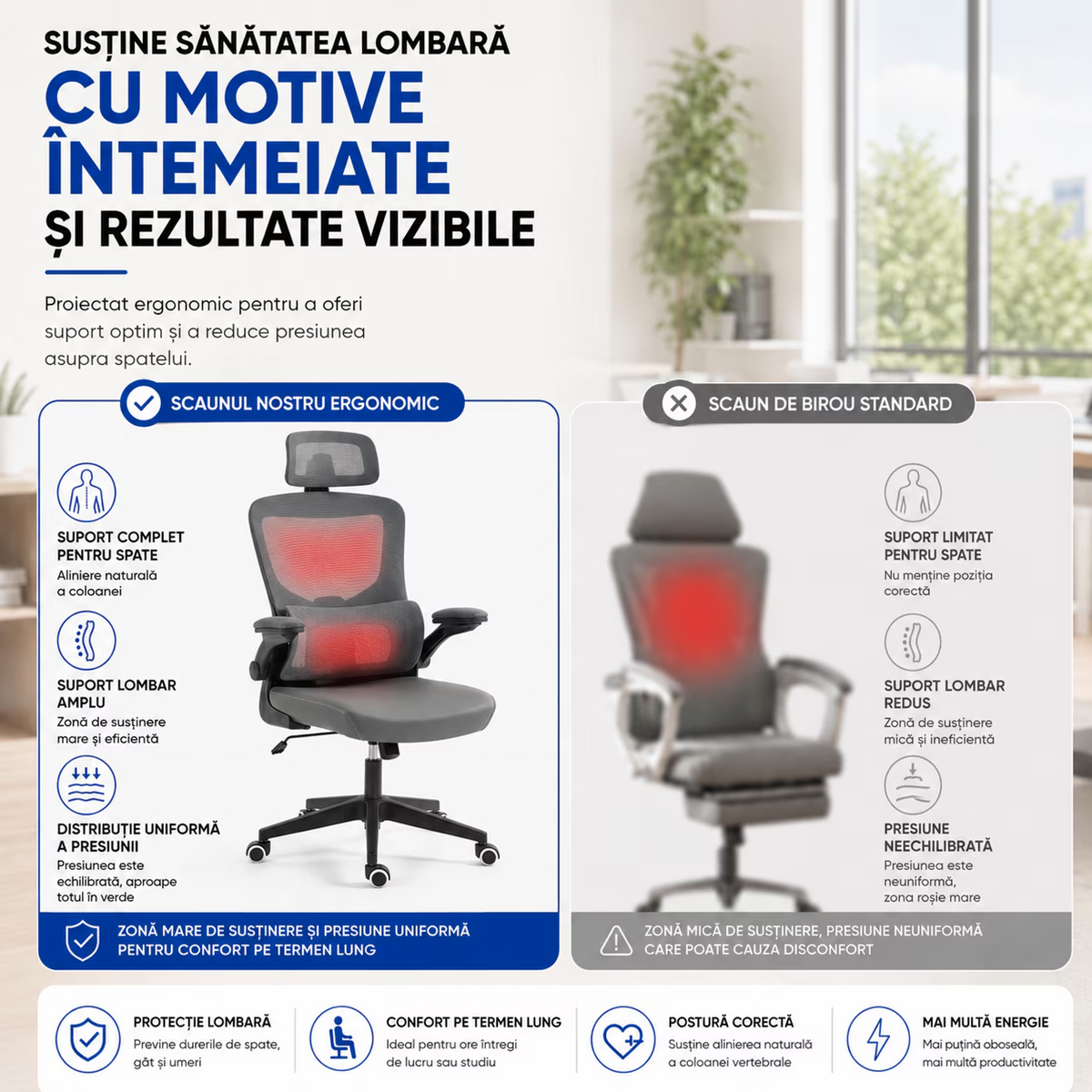 Scaun De Birou Directorial Ergonomic KD Home Ergonex Pro, Gri