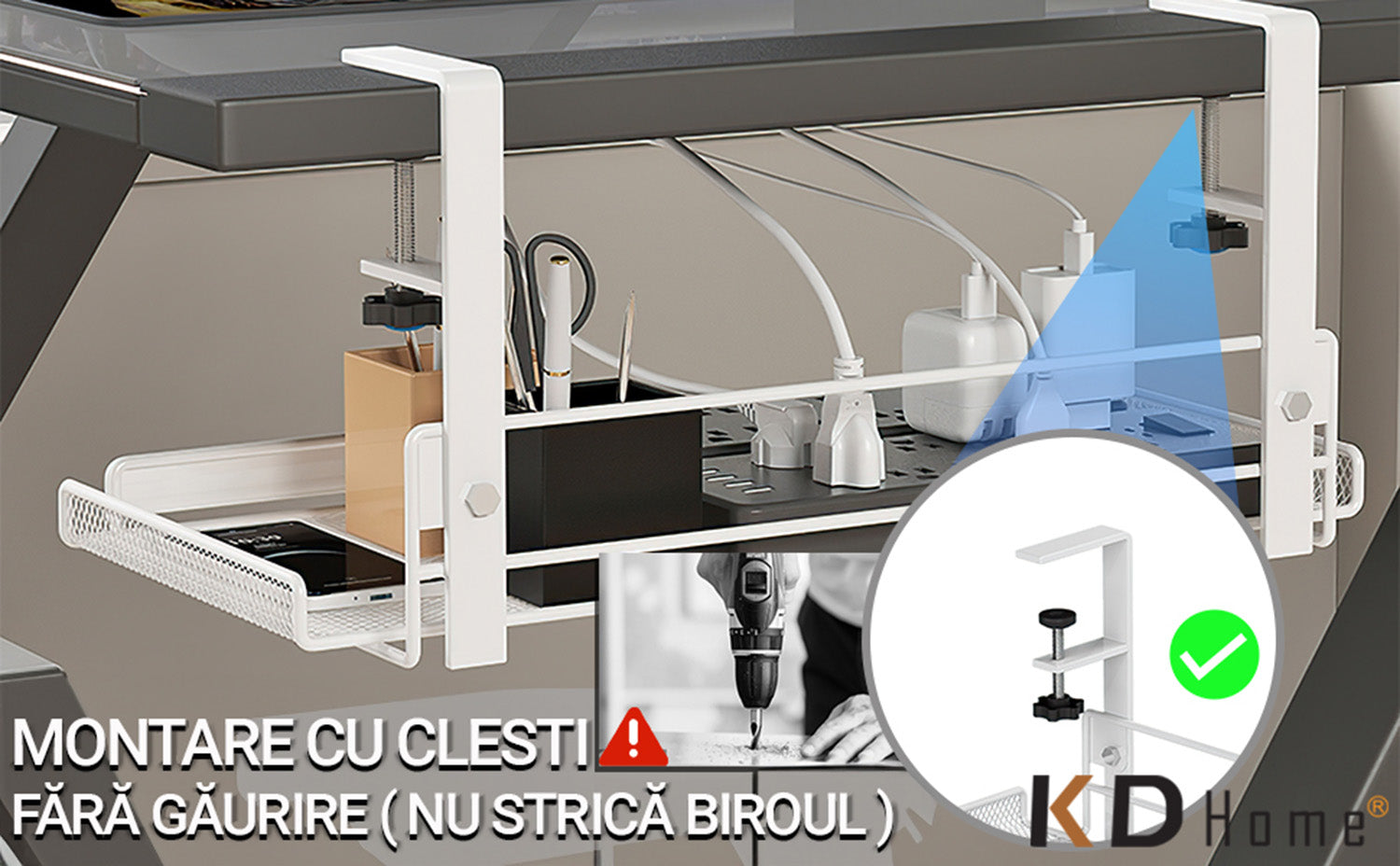 Organizator Birou Tip Suport KD Home DeskNest