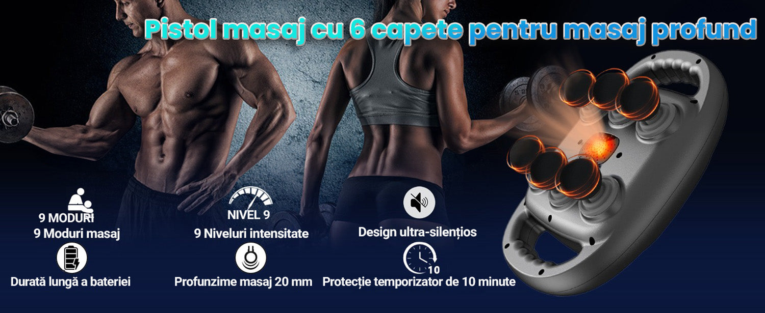 Aparat Pentru Masaj Profesional Cu 6 Capete Horigen MuscleWave Six