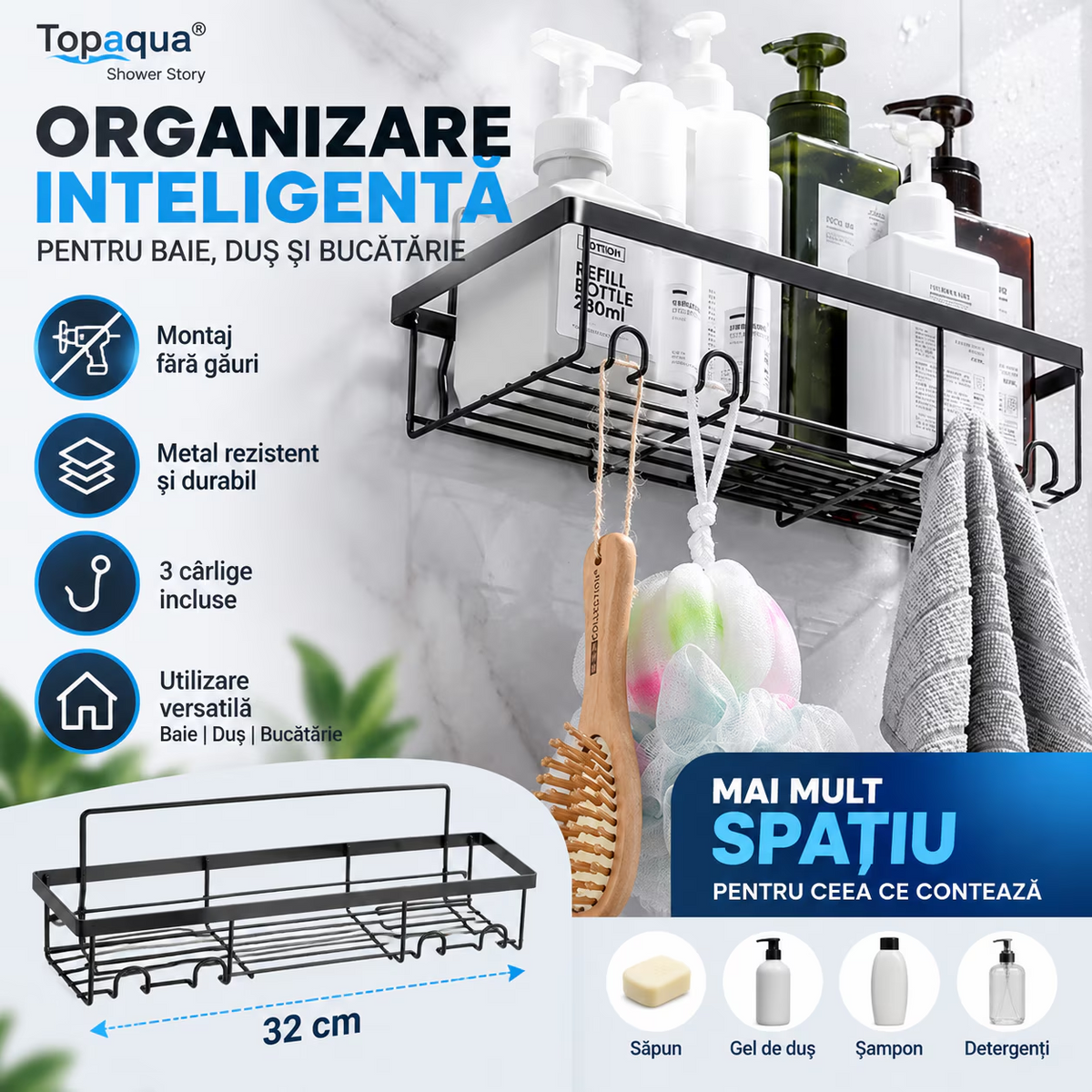 Raft de Dus, Baie si Bucatarie, Topaqua Shower Story