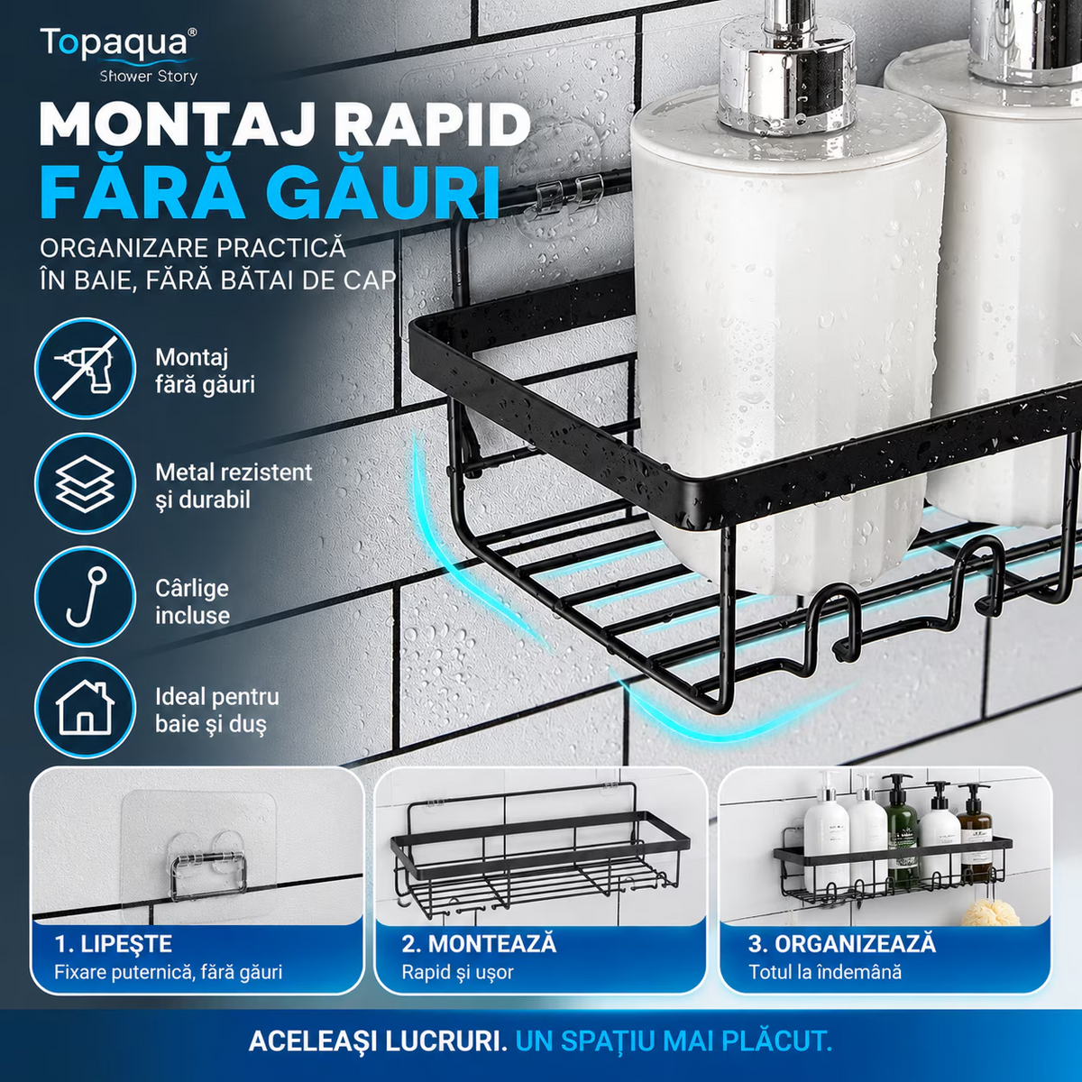 Raft de Dus, Baie si Bucatarie, Topaqua Shower Story