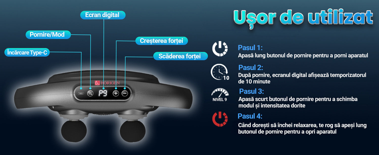Aparat Pentru Masaj Profesional Cu 6 Capete Horigen MuscleWave Six