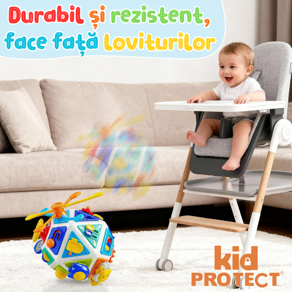 Jucarie Interactiva Bebelusi Montessori KidProtect TinyGenius Cube