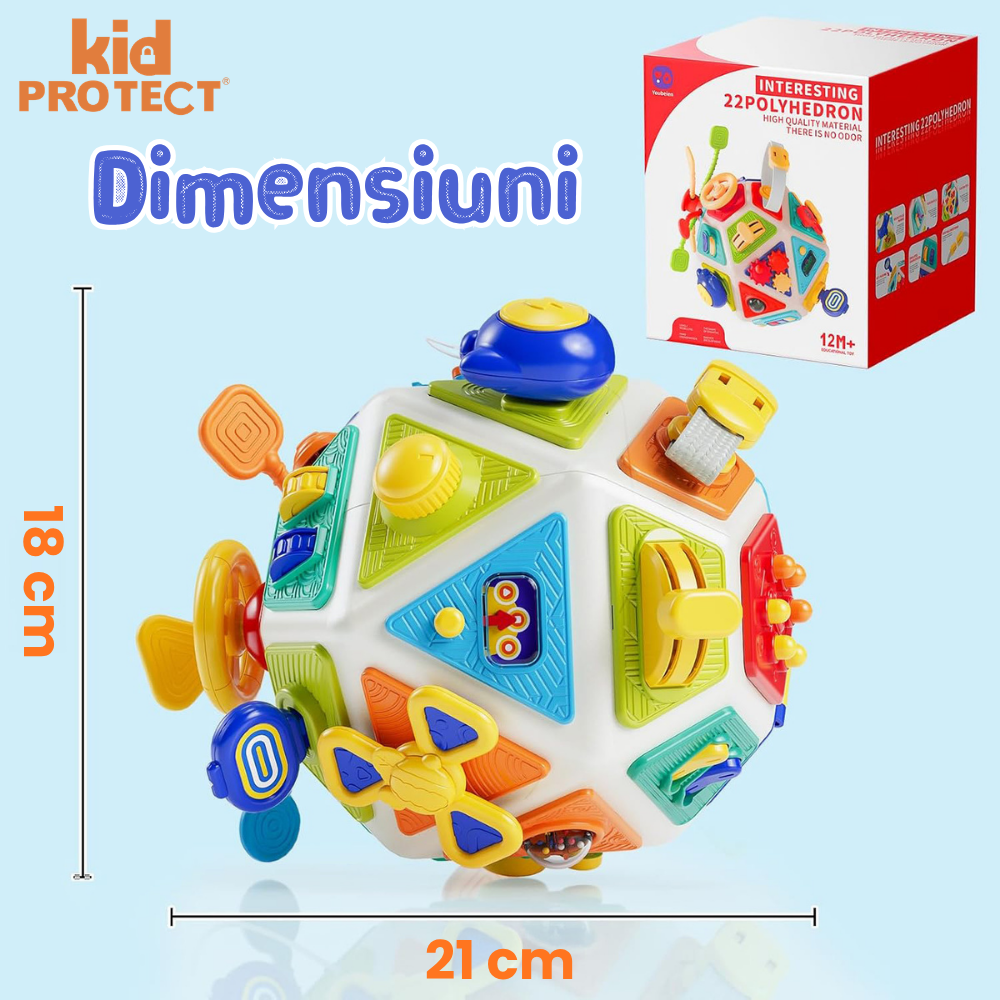 Jucarie Interactiva Bebelusi Montessori KidProtect TinyGenius Cube