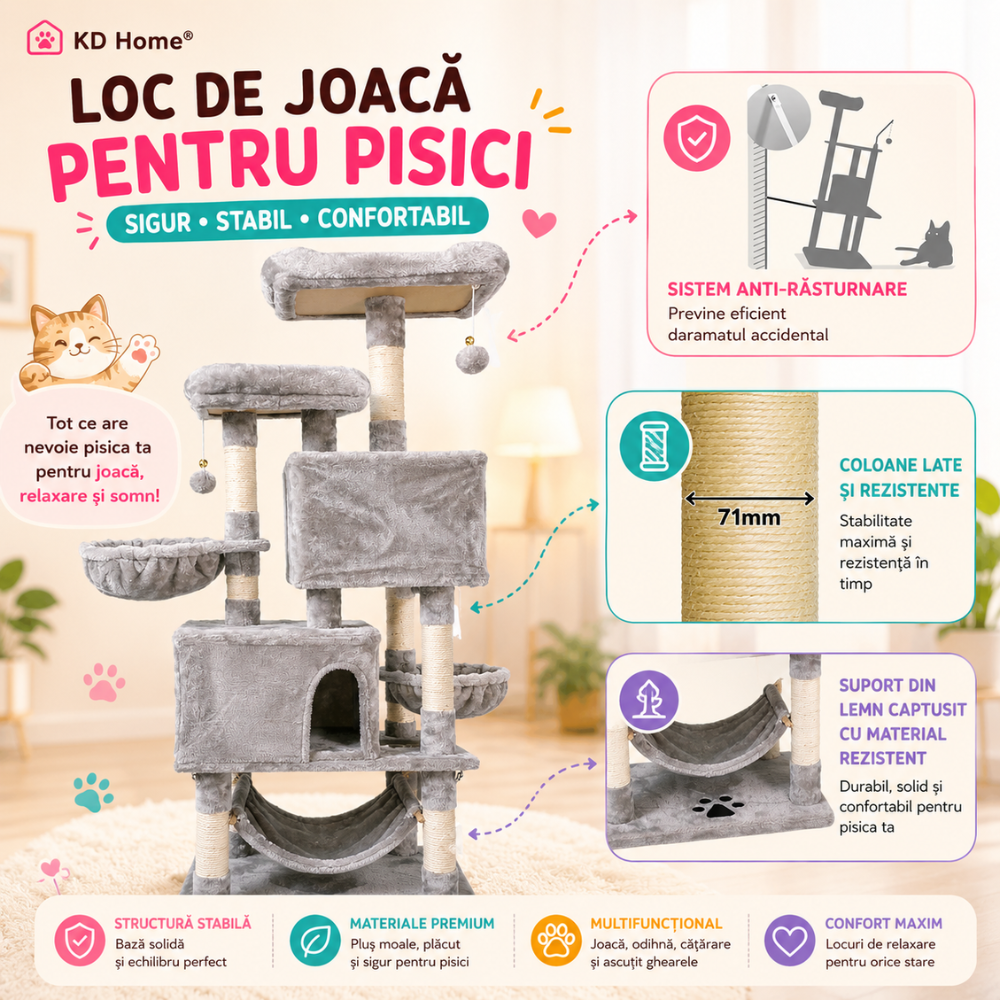 Loc de Joaca Pentru Pisici KD Home Happy Caty
