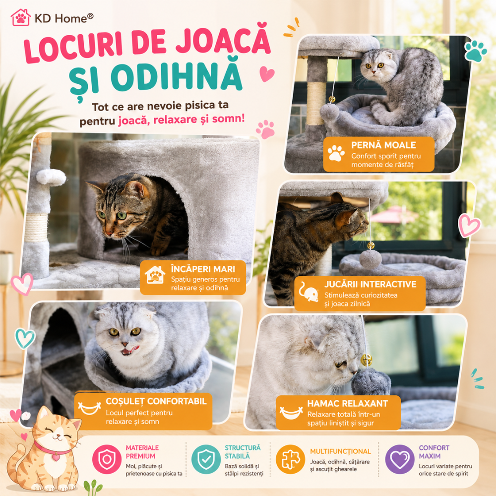 Loc de Joaca Pentru Pisici KD Home Happy Caty