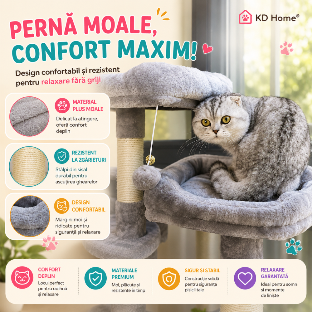 Loc de Joaca Pentru Pisici KD Home Happy Caty