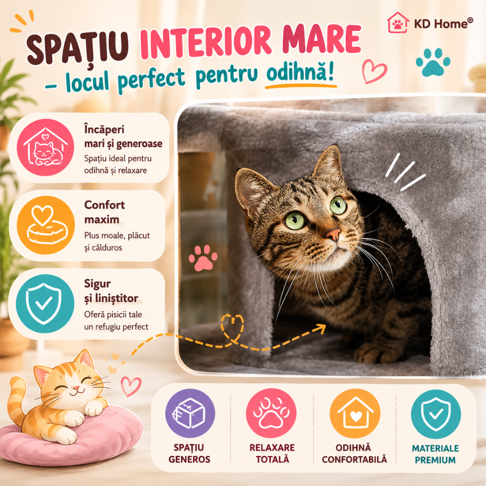 Loc de Joaca Pentru Pisici KD Home Happy Caty