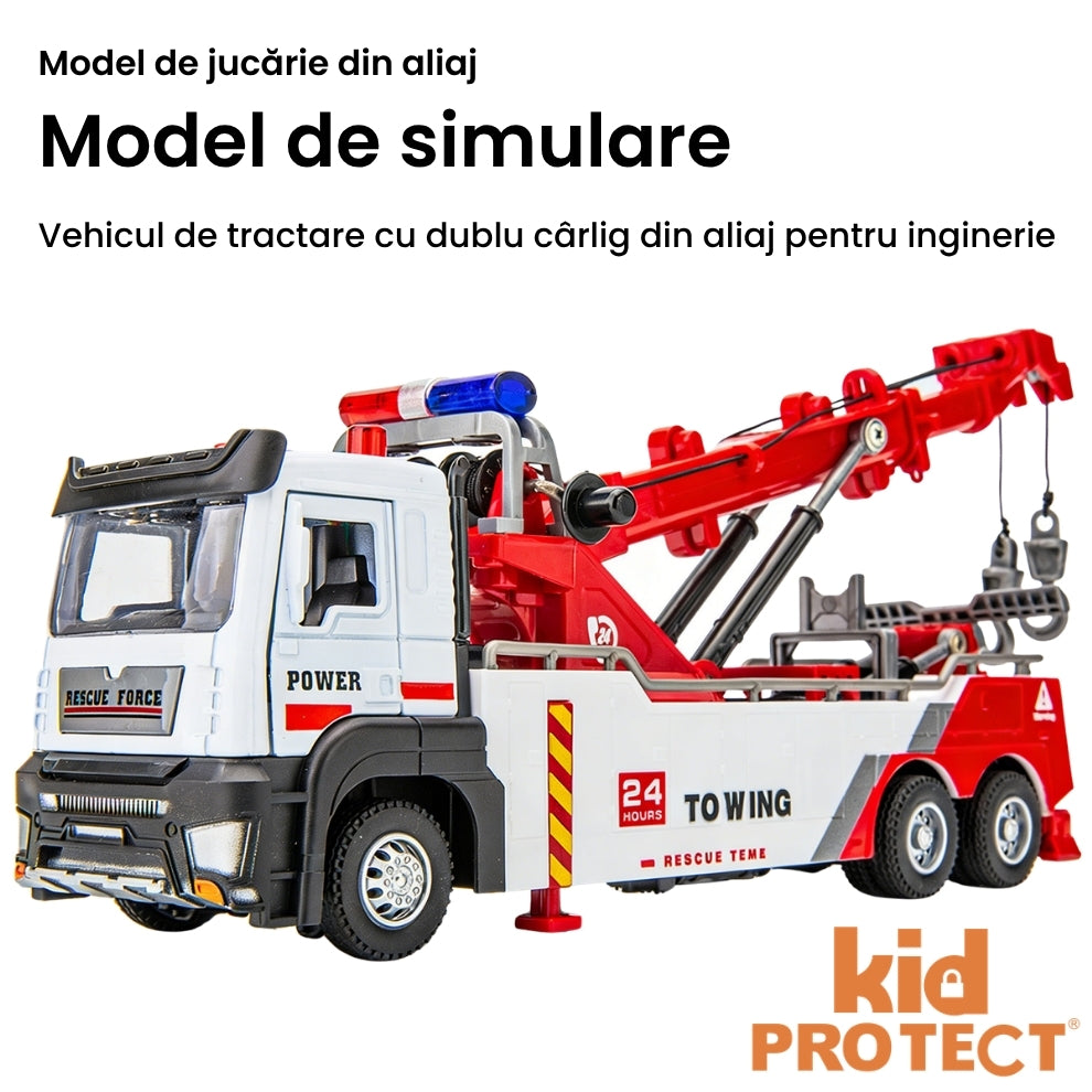 Masina de Tractat Metalica De Jucarie Pentru Copii KidProtect Tow Friend