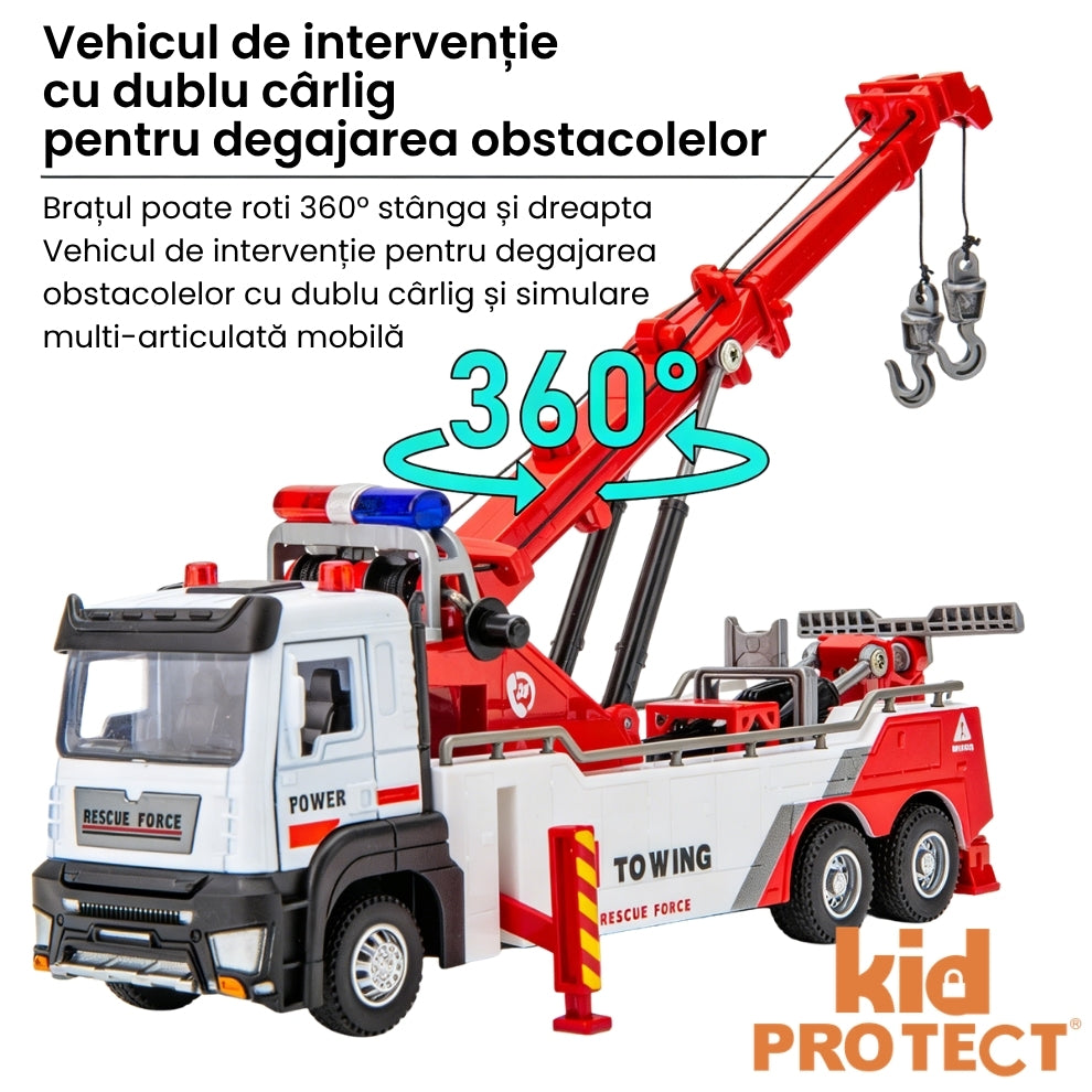 Masina de Tractat Metalica De Jucarie Pentru Copii KidProtect Tow Friend