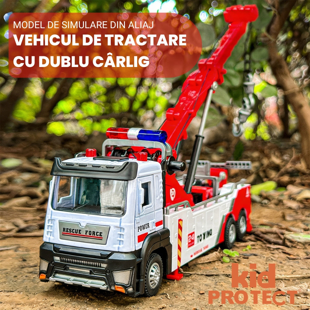 Masina de Tractat Metalica De Jucarie Pentru Copii KidProtect Tow Friend