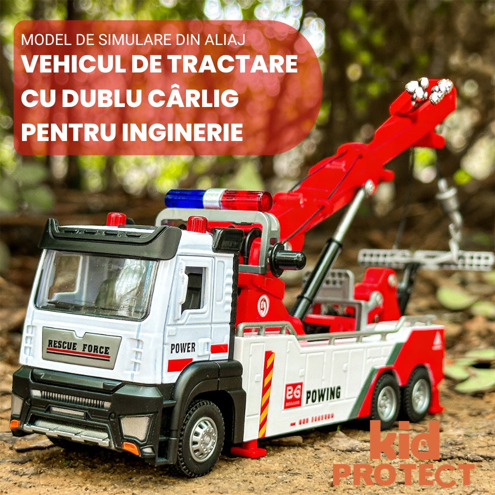 Masina de Tractat Metalica De Jucarie Pentru Copii KidProtect Tow Friend