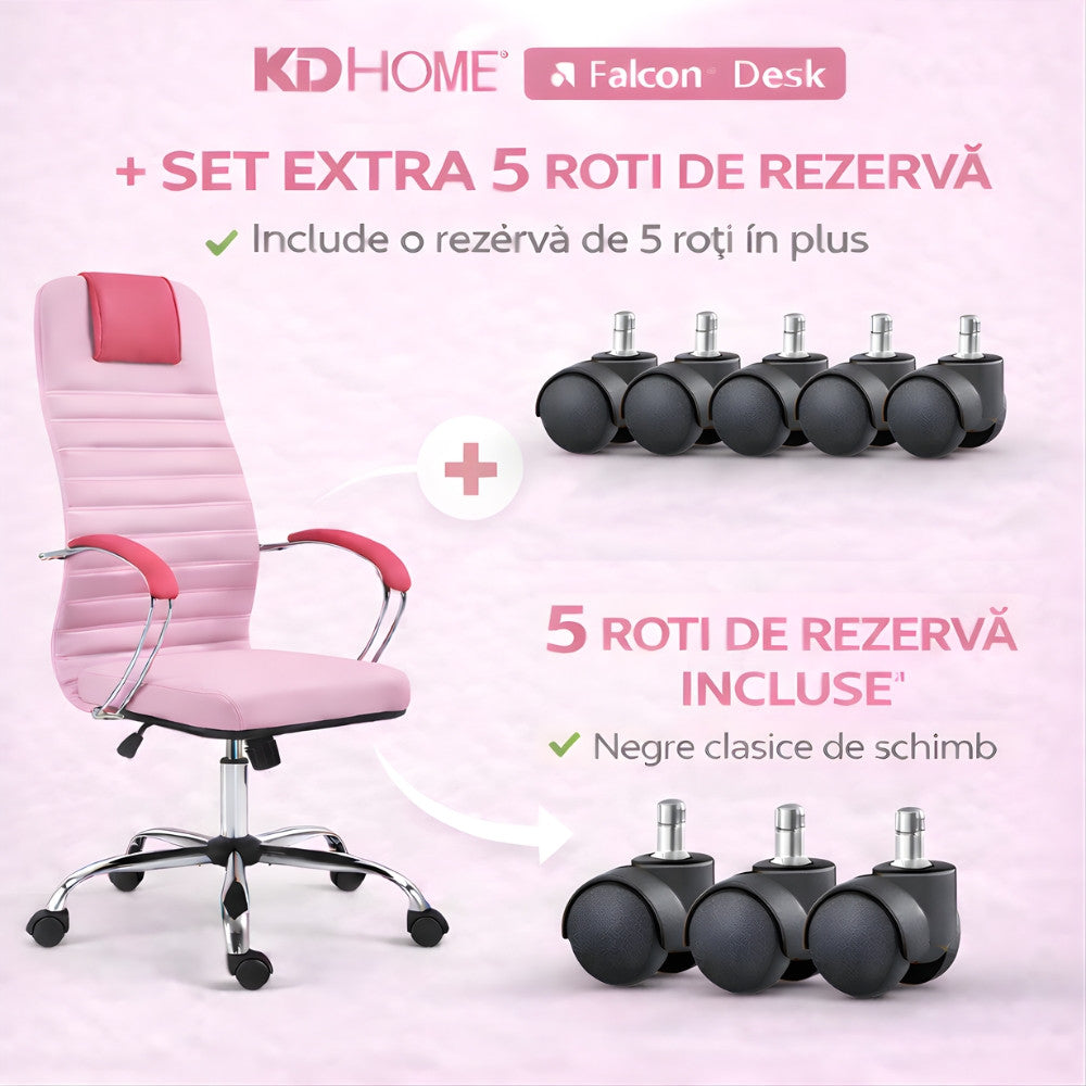 Scaun De Birou Directorial Ergonomic KD Home Falcon Desk, Roz