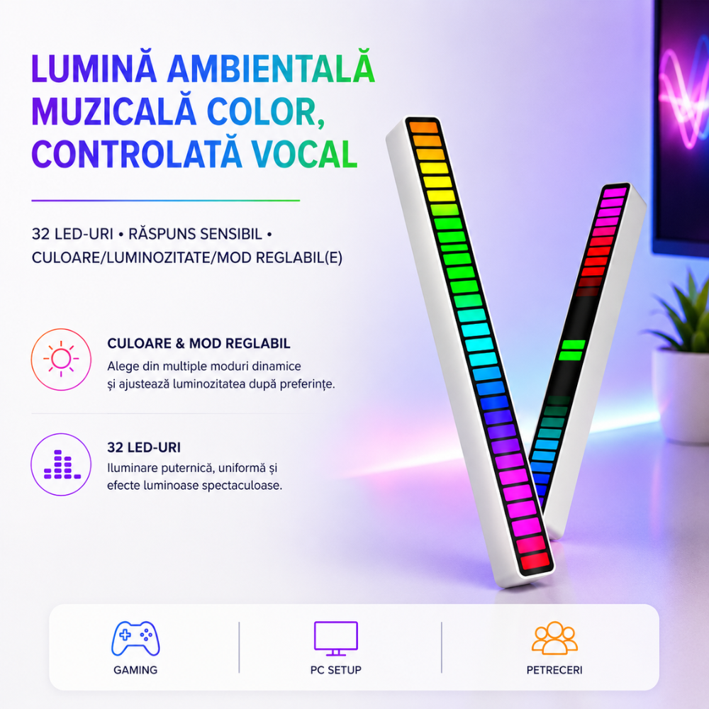 Set 2 Bare Luminoase Led RGB KD Home Lumia