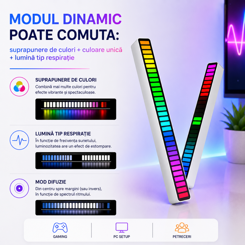 Set 2 Bare Luminoase Led RGB KD Home Lumia
