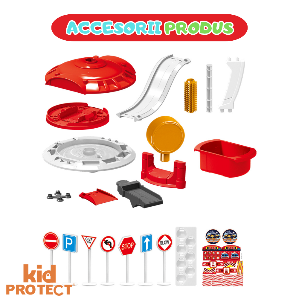 Set Jucarie Interactiva Spalatorie Auto Pentru Masinute KidProtect Wash Center Delux