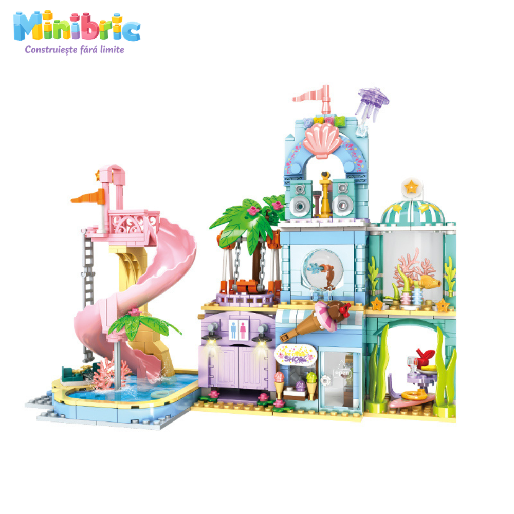 Set de Constructie cu Piese Tip Blocuri Constructie MiniBric Carnival Beach