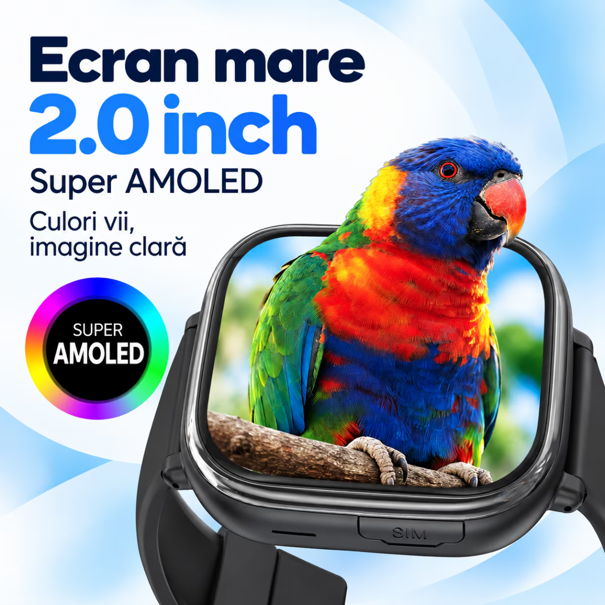 Ceas Smartwatch Copii Cu Localizare GPS Si Telefon Techone T86 KidGo, Roz