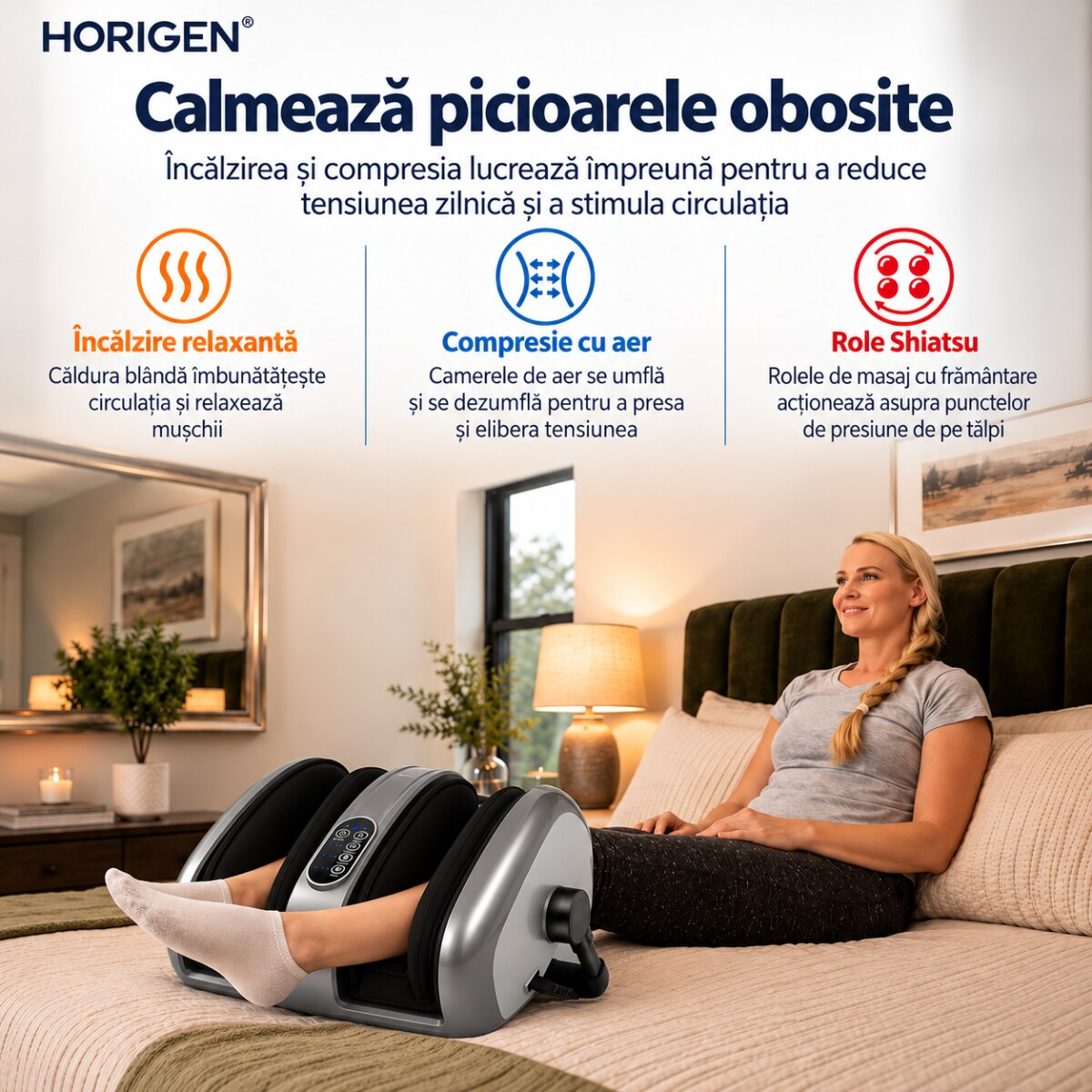Aparat de Masaj Picioare si Pulpe 2 in 1 Horigen VitaLFeet