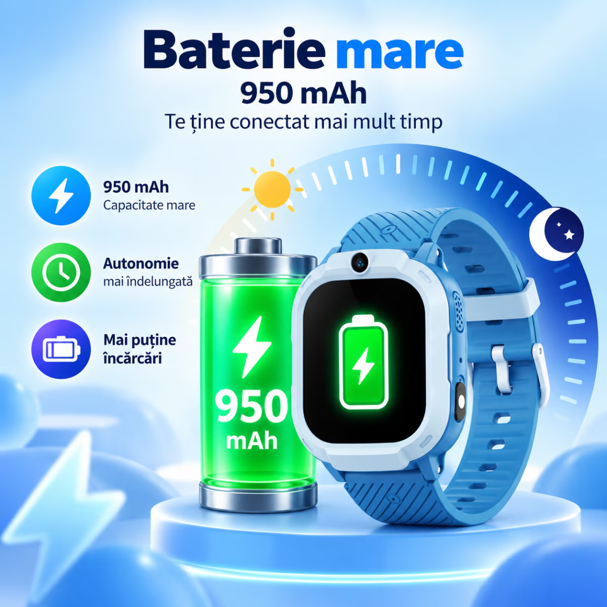 Ceas Smartwatch Copii Cu Localizare GPS Si Telefon Techone T70 Mini Go, Negru