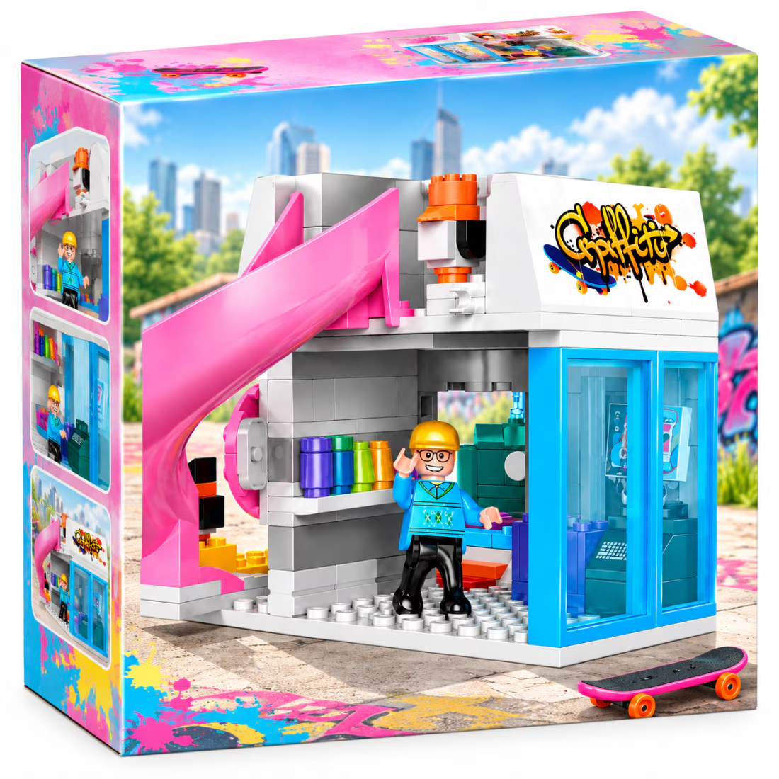 Set de Constructie cu Piese Tip Blocuri Constructie 580 Piese MiniBric Ski Resort, 4580