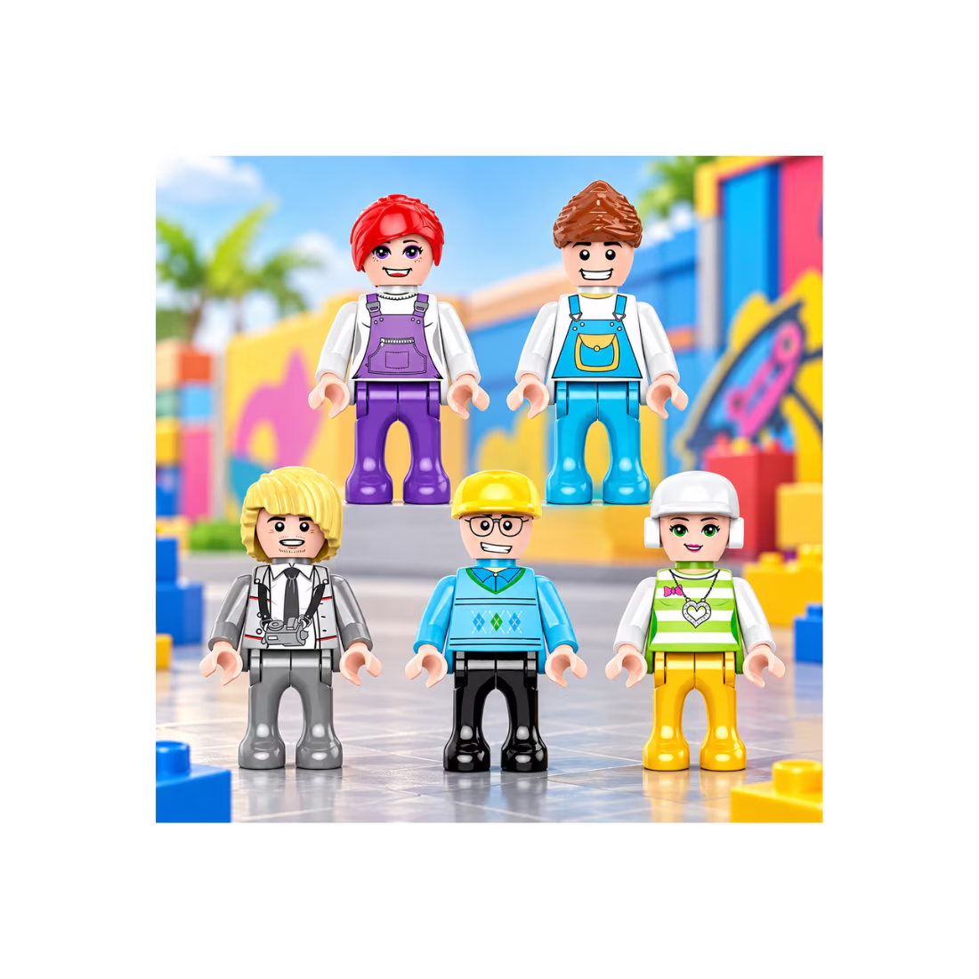 Set de Constructie cu Piese Tip Blocuri Constructie 580 Piese MiniBric Ski Resort, 4580