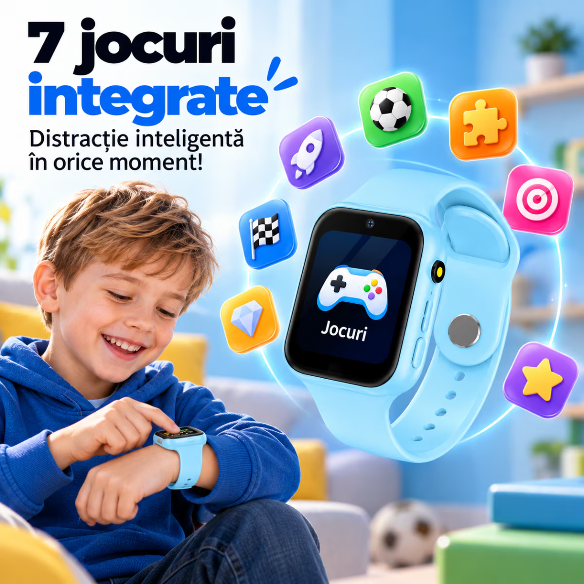 Ceas Smartwatch Copii Cu Localizare W-Fi/LBS Si Telefon Techone X02 Junior, Albastru