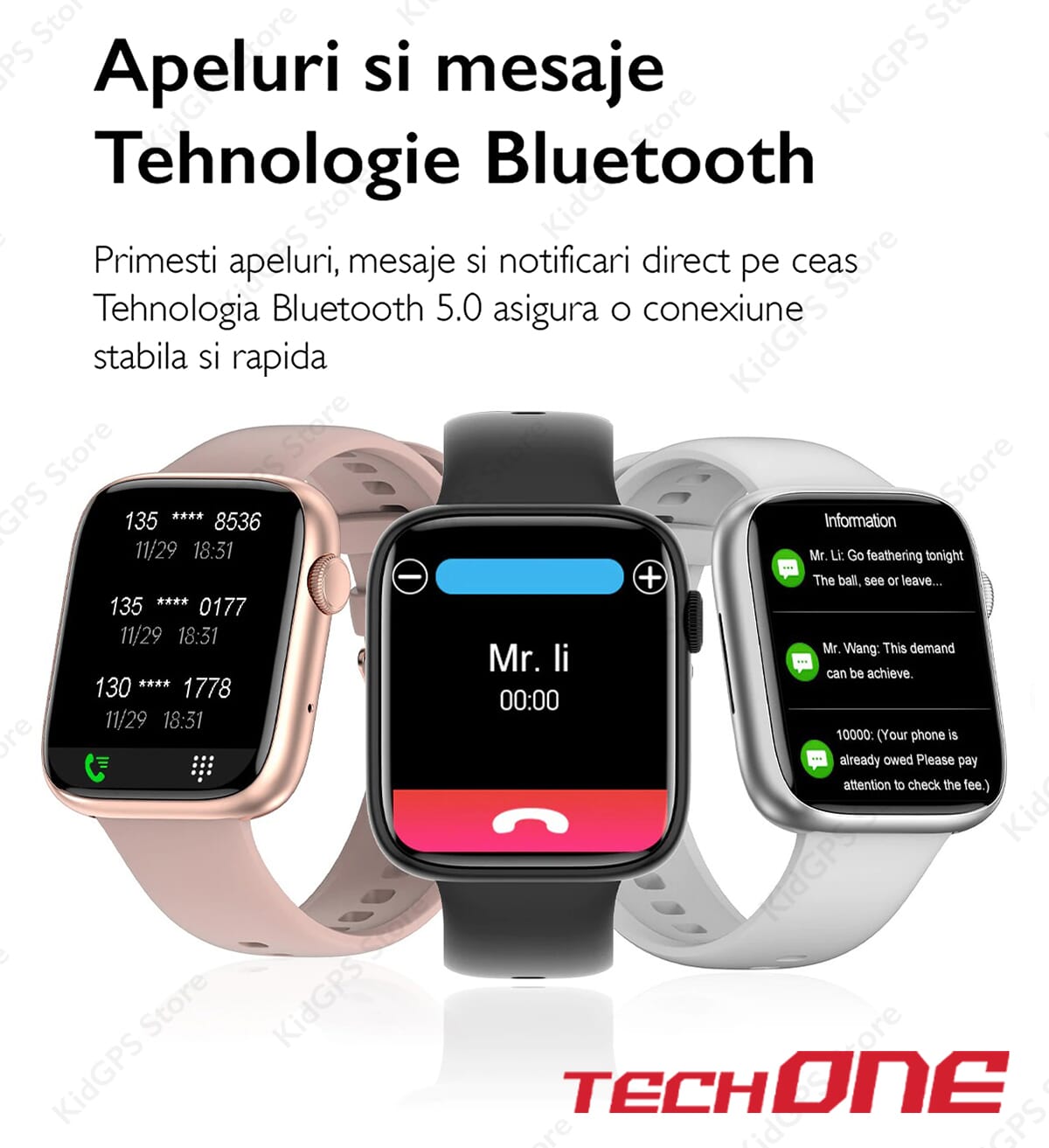 Ceas smartwatch barbati TechONE DT103 Pro