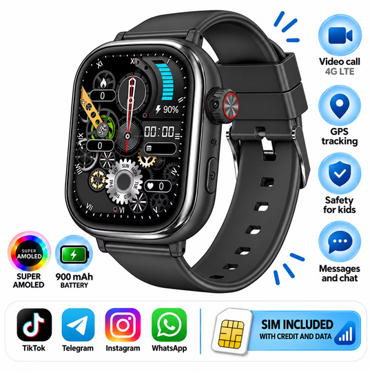 Ceas Smartwatch Copii Cu Localizare GPS Si Telefon Techone T86 KidGo, Negru