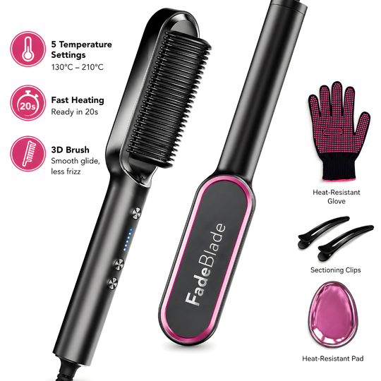 Perie Pentru Indreptat Parul 2 in 1 FadeBlade Glide & Glow, Negru