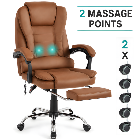 Scaun De Birou Directorial Ergonomic Cu Masaj KD Home® ErgoLux Prime, Maro