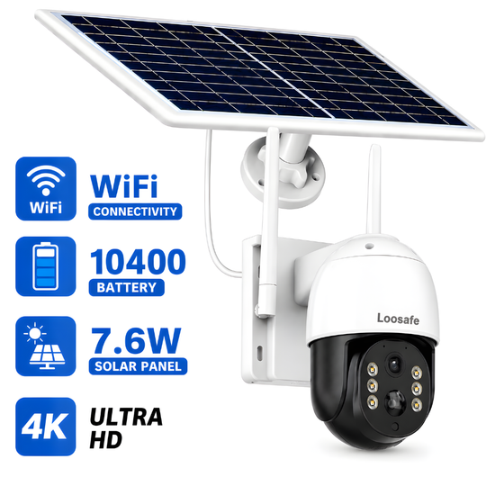 Camera de Supraveghere Solara WIFI Loosafe WiFiGuard TQ5+, 8MP, Negru