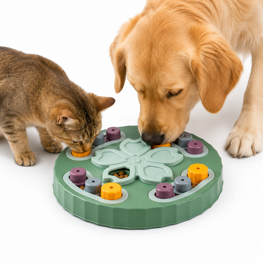 Castron hranire lenta caini si pisici cu puzzle Grunluft HappyPET DT-BY-02
