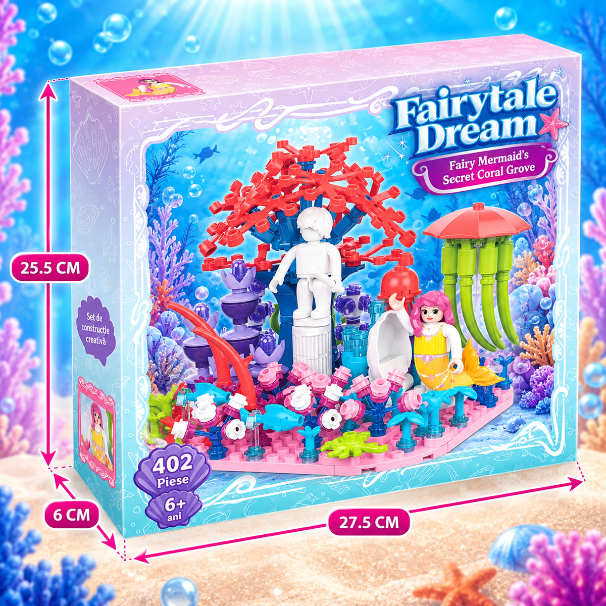 Set de Constructie cu Piese Tip Blocuri Constructie 402 Piese MiniBric Fairy Mermaid's Secret Coral Grove, 2023