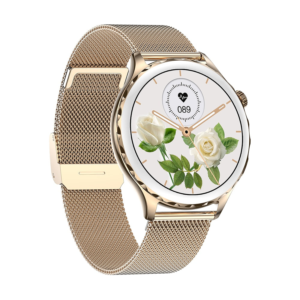 Smartwatch si bratara fitness TechONE® AK43 Diamond, Gold
