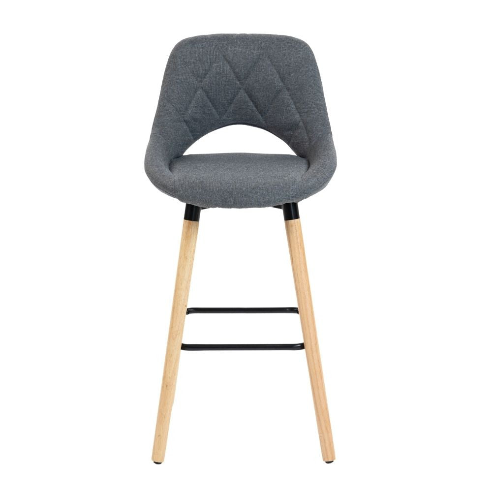 Set 2 x Scaun de Bar Inalt Premium KD Home BarLuxe Nova, Gri