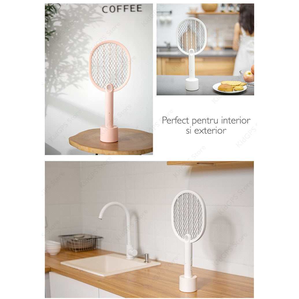 Paleta electrica anti tantari si insecte 2 in 1 Grunluft®, Galben