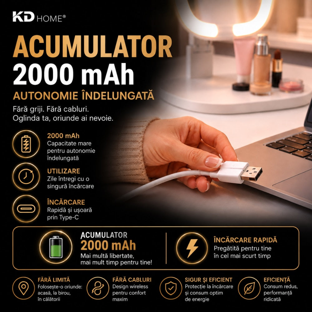 Oglinda Cosmetica Cu Led Pentru Machiaj KD Home LumiGlow