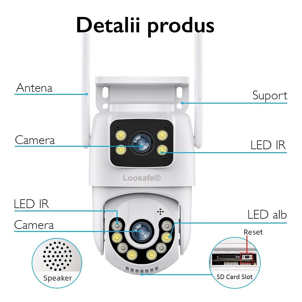 Camera De Supraveghere Video CCTV Dubla WIFI Loosafe® 80XM Safe Pal