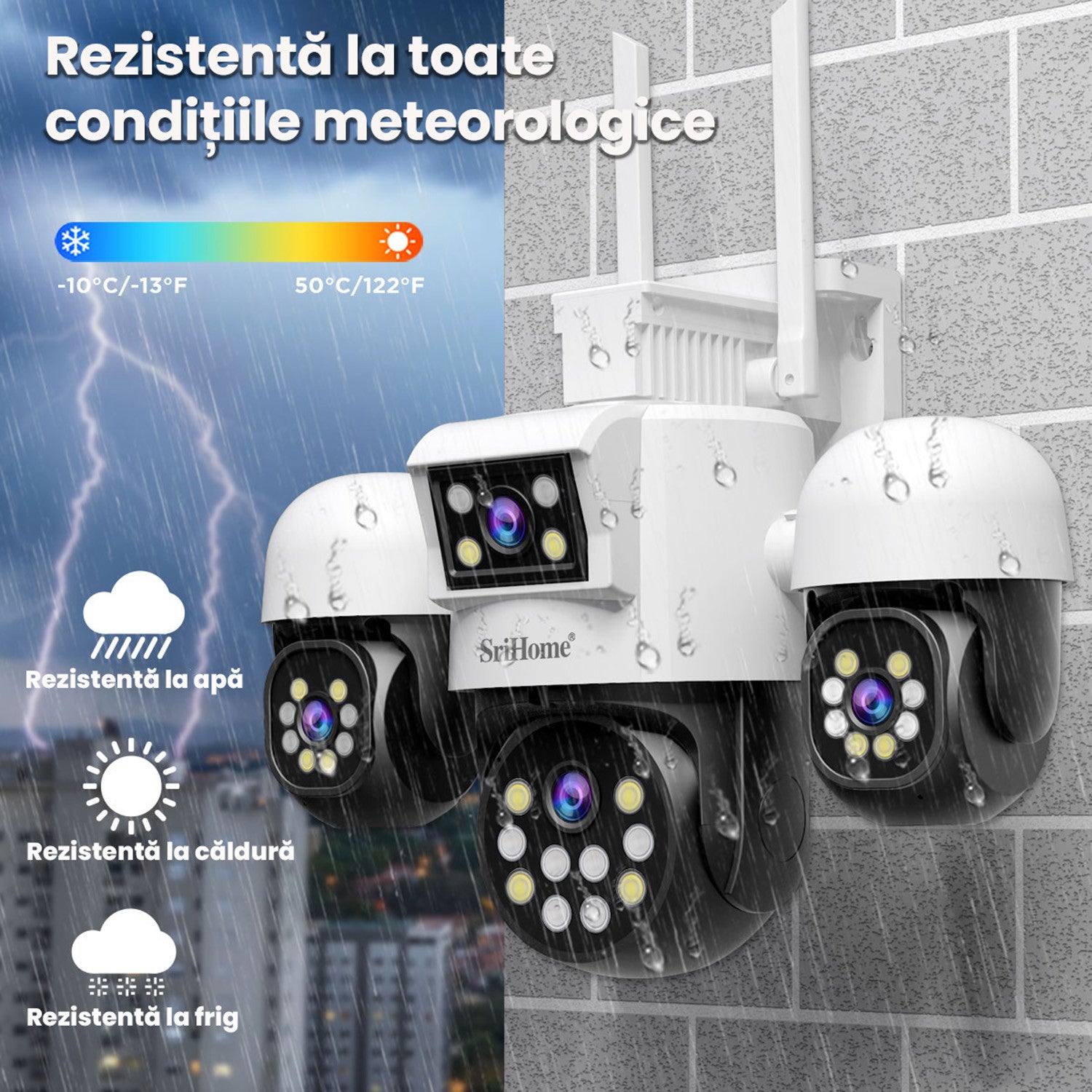 Camera Cvadrupla De Supraveghere Video WIFI CCTV SriHome™ SH069 Plus