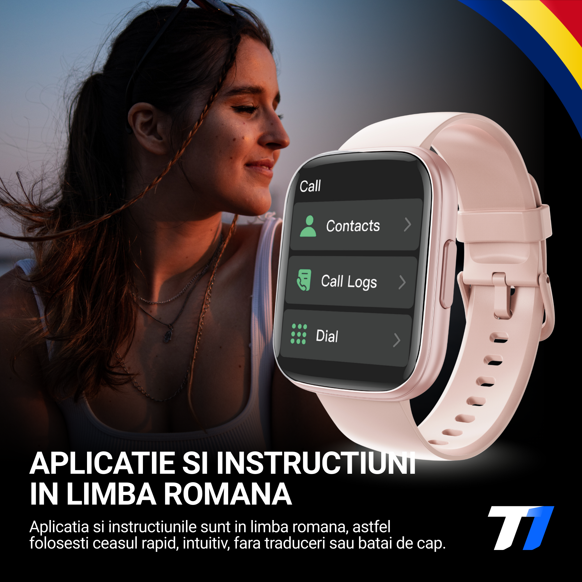 Ceas Smartwatch Femei TechONE CardioX Elite, Auriu