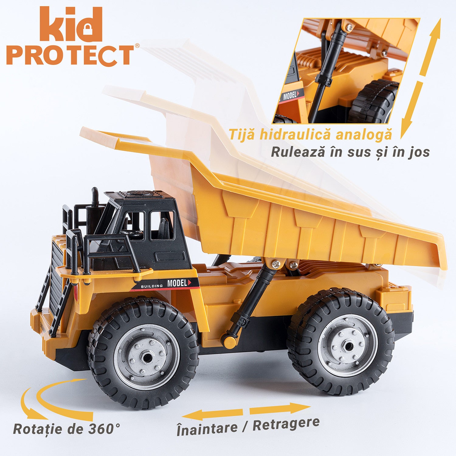 Basculanta Super Realista Cu Telecomanda Pentru Copii KidProtect RockHauler X