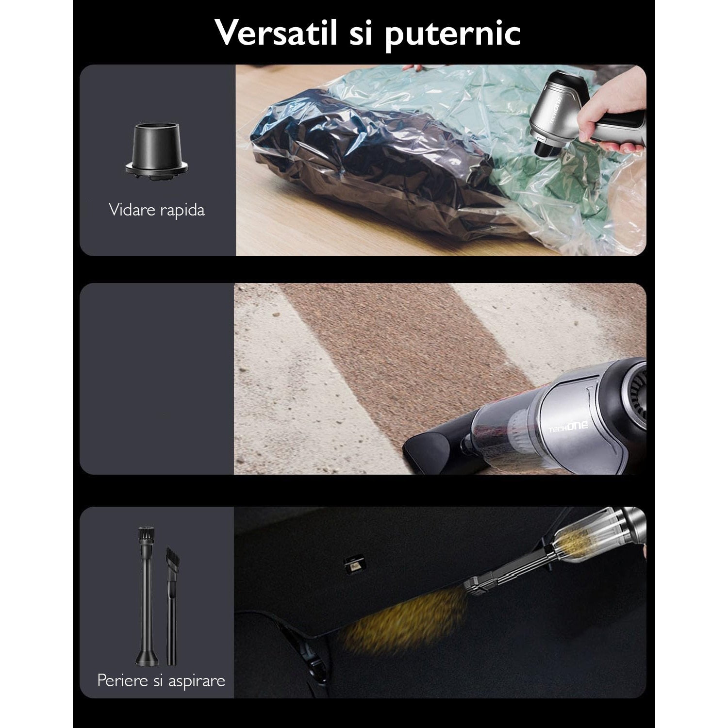 Aspirator Auto Portabil 3 in 1 Techone® Dust Master Pro