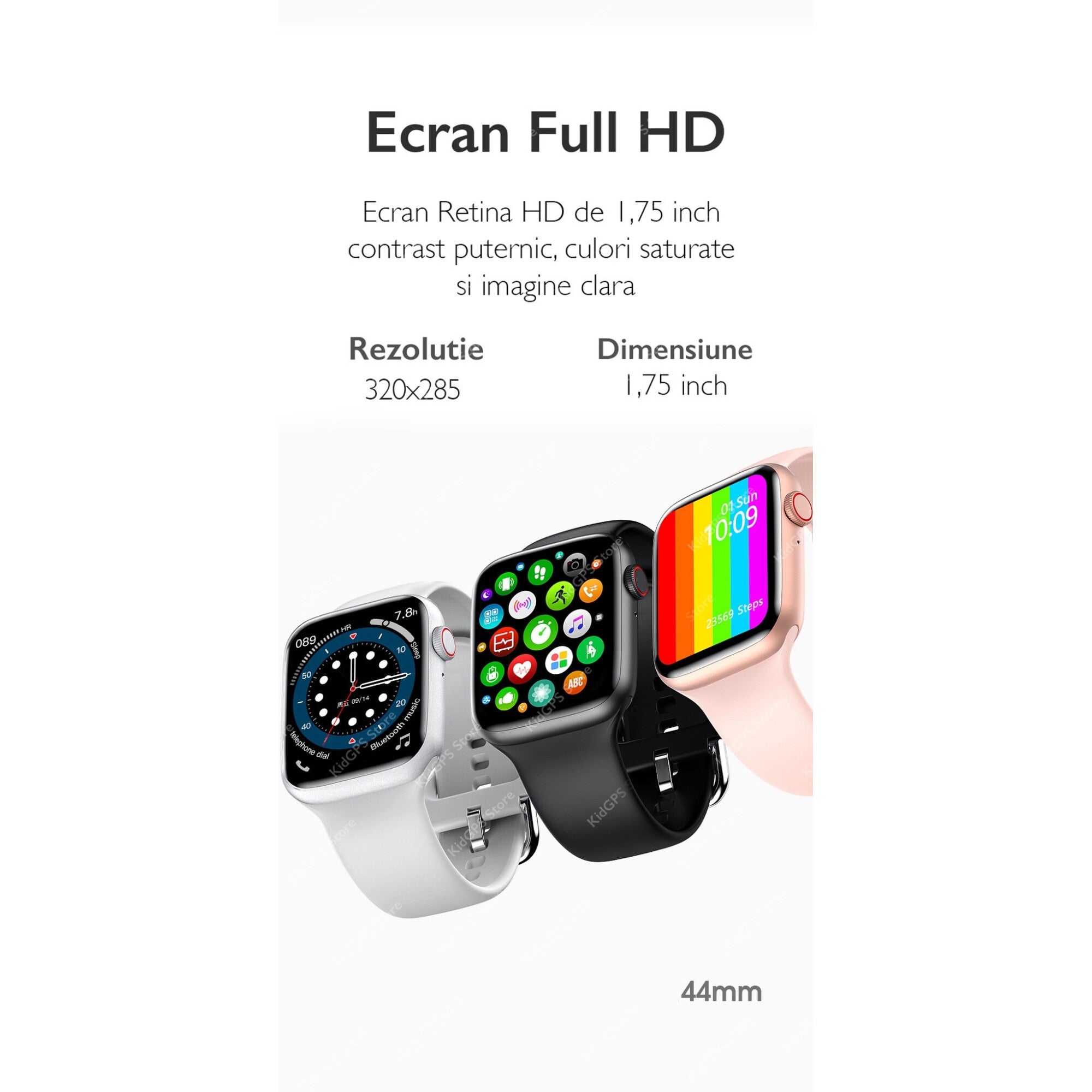 Ceas smartwatch TechONE™ W26 Pro, Negru