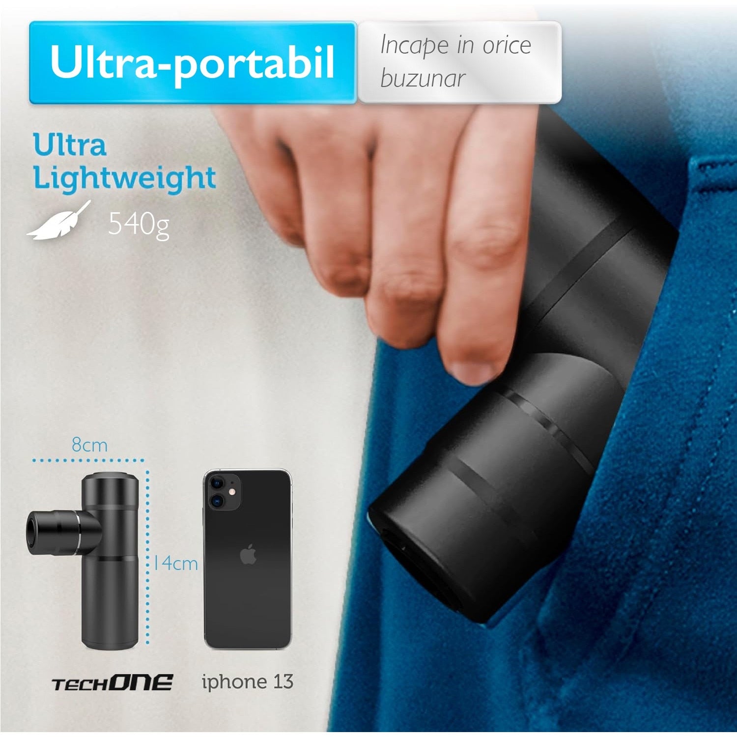 Aparat Pentru Masaj Profesional Tip Pistol Techone® Mini Relax