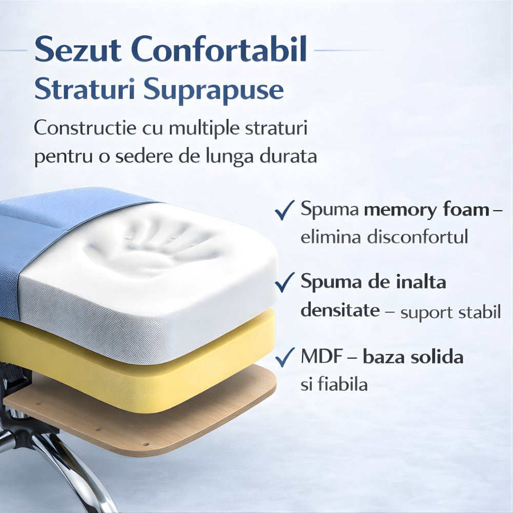 Scaun De Birou Directorial Ergonomic KD Home Noble Seat, Alb