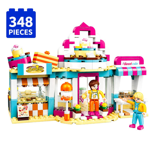 Set de Constructie cu Piese Tip Blocuri Constructie 348 Piese MiniBric Bakery Shop 4574